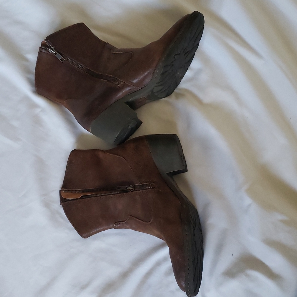 Born brown leather zip up booties - Picture 2 of 5